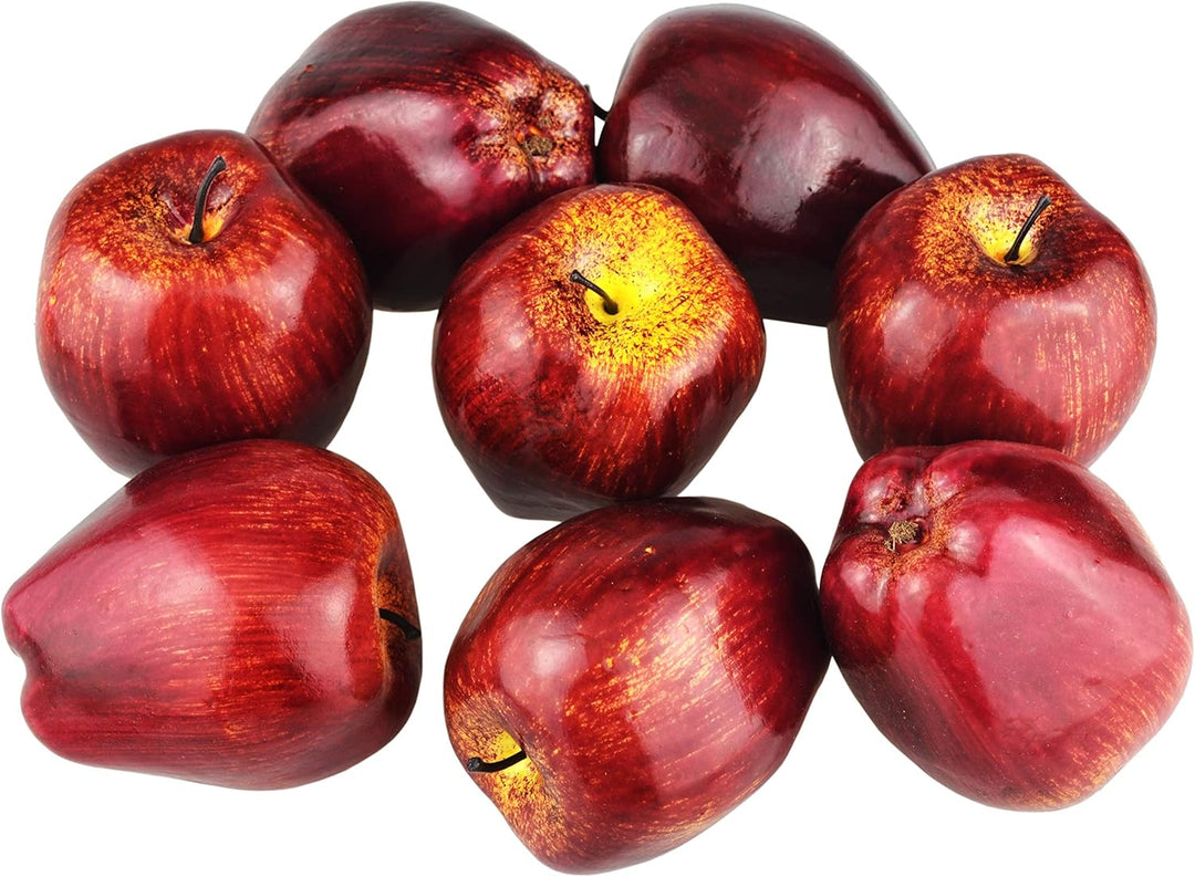 Künstliche, lebensechte Äpfel, 8-teilig, künstlich, dunkelrot, Apfel, rot, köstliche Äpfel, Set für