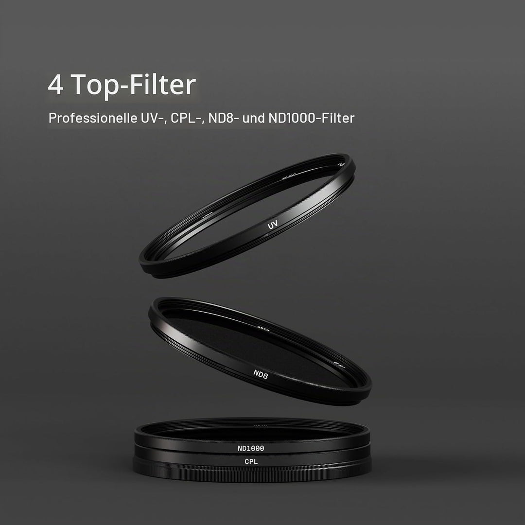 Urth 43 mm UV, Polfilter (CPL), ND8, ND1000 Filter Kit (Plus+) 43mm Reinschrauben, 43mm Reinschraube