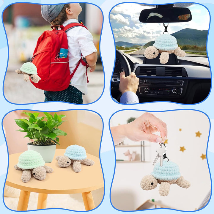 Rosedreamer Häkeln für Anfänger Tiere Häkelset 2 Stück Schildkröte Strickset für Erwachsene Häkelset