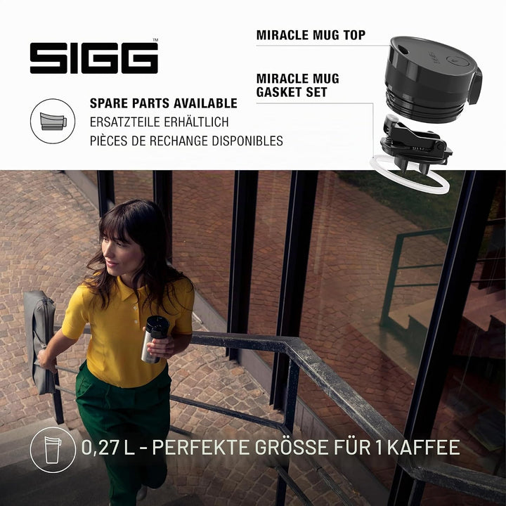 SIGG Miracle Thermobecher (0.27 L / 0.47 L), schadstofffreier und isolierter Kaffeebecher, auslaufsi