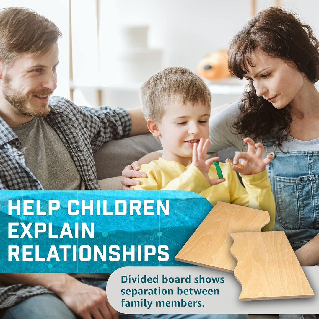 Familienbrett | Systembrett aus hochwertigem Holz für Familienaufstellung und Coaching | 32 Teile in