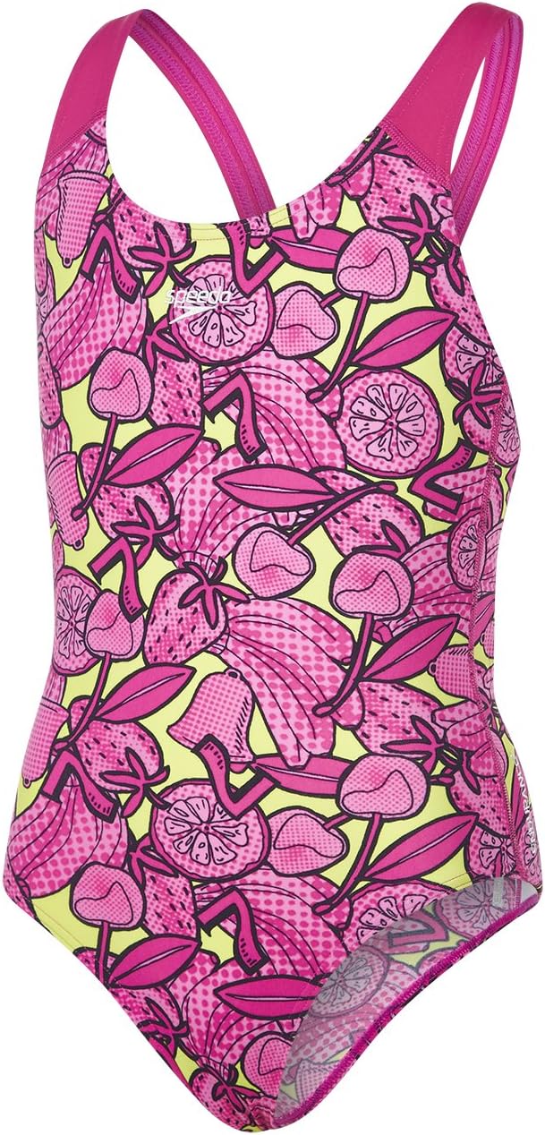 Speedo Mädchen Comet Crush Allover Splashback Swimwear 168 Electric Pink/Lime Punch/Pink Haze, 168 E