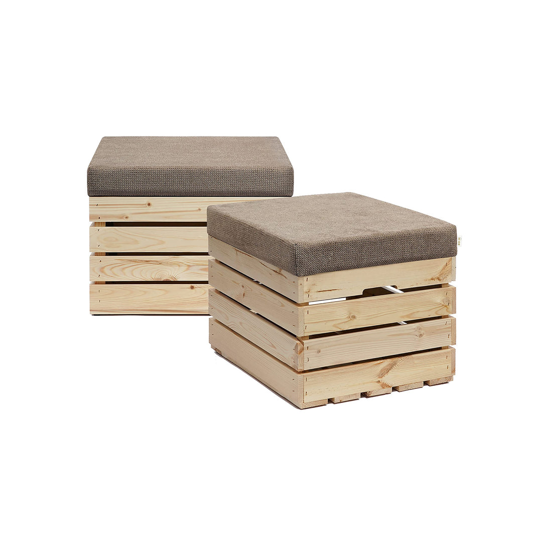 GrandBox Sitzhocker aus Holz 37x40x50 Polster, Sitztruhe Hocker mit Stauraum, Sitzbank, Sitzpouf, Si
