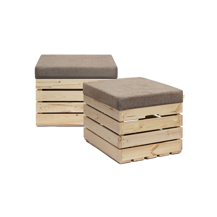 GrandBox Sitzhocker aus Holz 37x40x50 Polster, Sitztruhe Hocker mit Stauraum, Sitzbank, Sitzpouf, Si