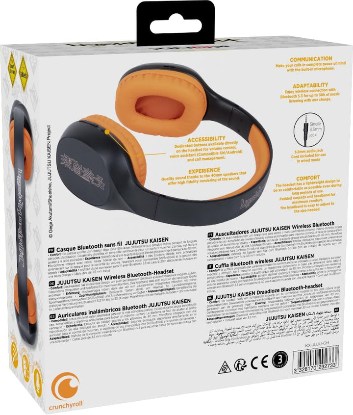 Konix Jujutsu Kaisen On-Ear-Kopfhörer kabellos Bluetooth 5.3 Smartphones und Tablets - 30 Std. Akkul