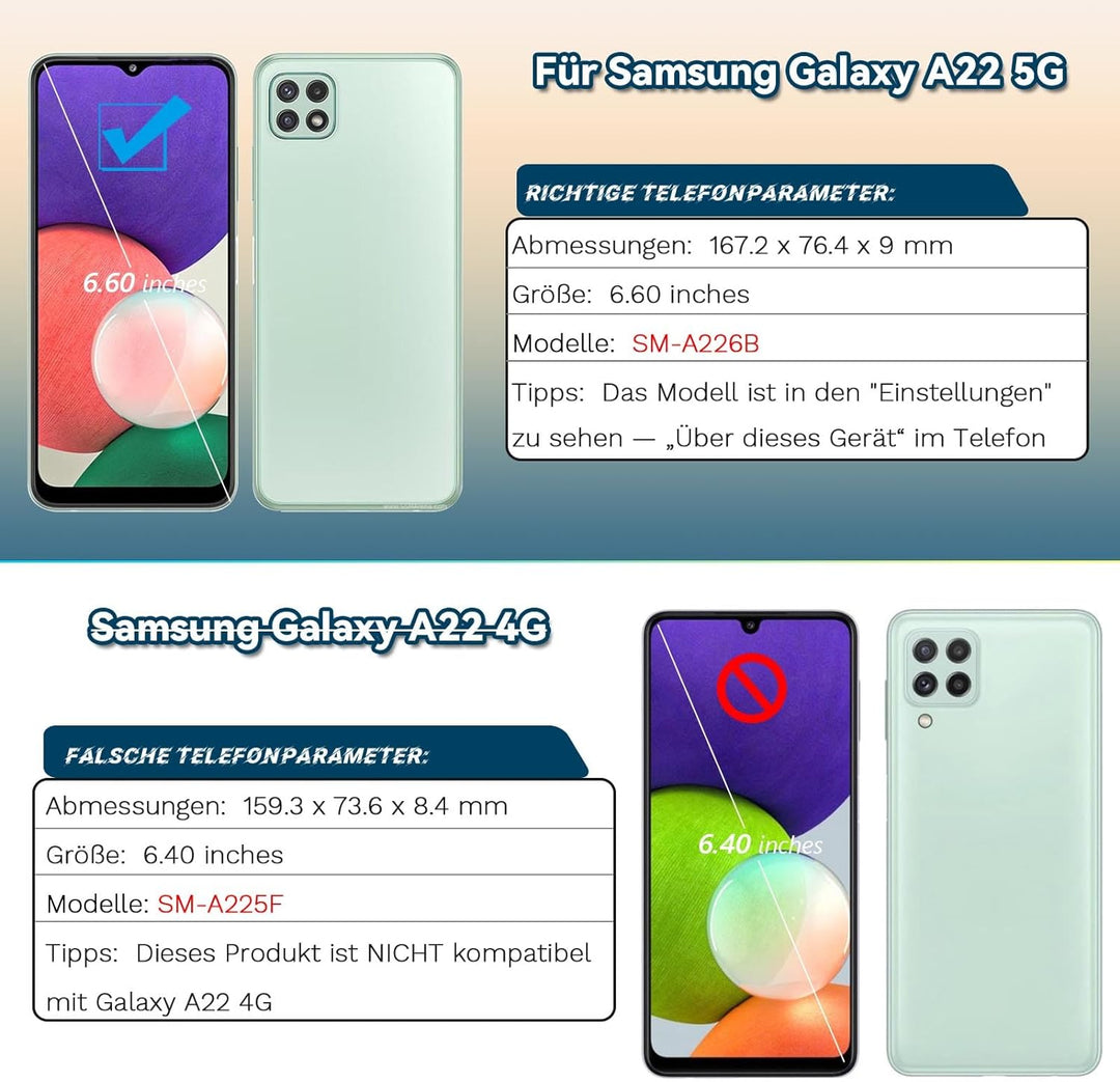 RongZy Ersatz Display Kompatibel für Samsung Galaxy A22 5G A226 Touchscreen Bildschirm Digitizer Gla