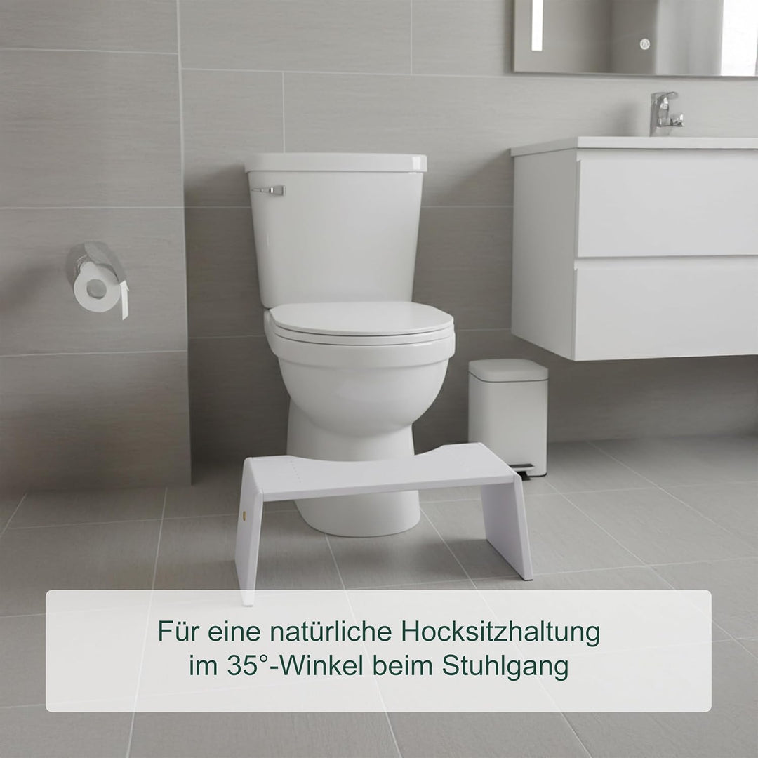 Relaxdays Toilettenhocker, klappbar, Hocker Toilettengang, Erwachsene, Bambus, rutschfest, HxBxT: 19