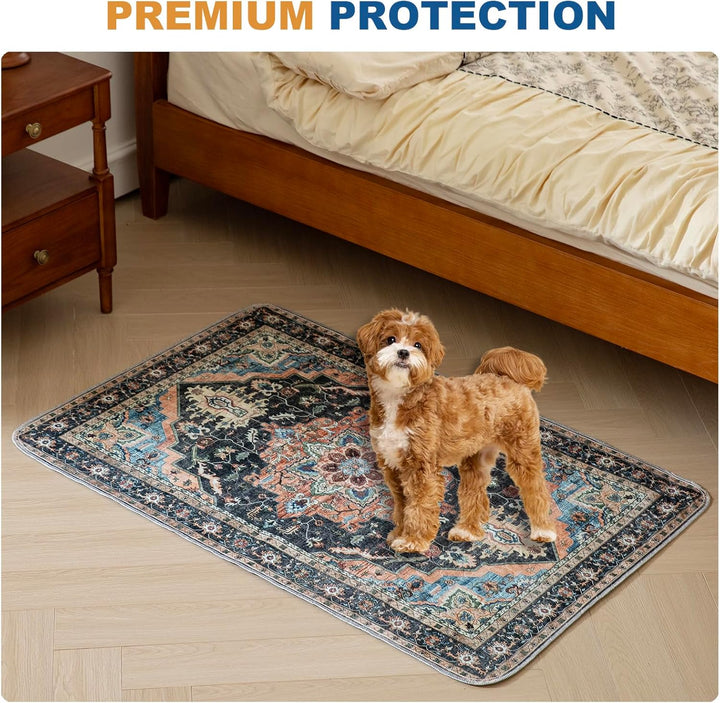 Waschbar Haustier-Urinunterlage, 2 Pack Wiederverwendbare Welpenunterlagen Matte für Hunde (Pattern
