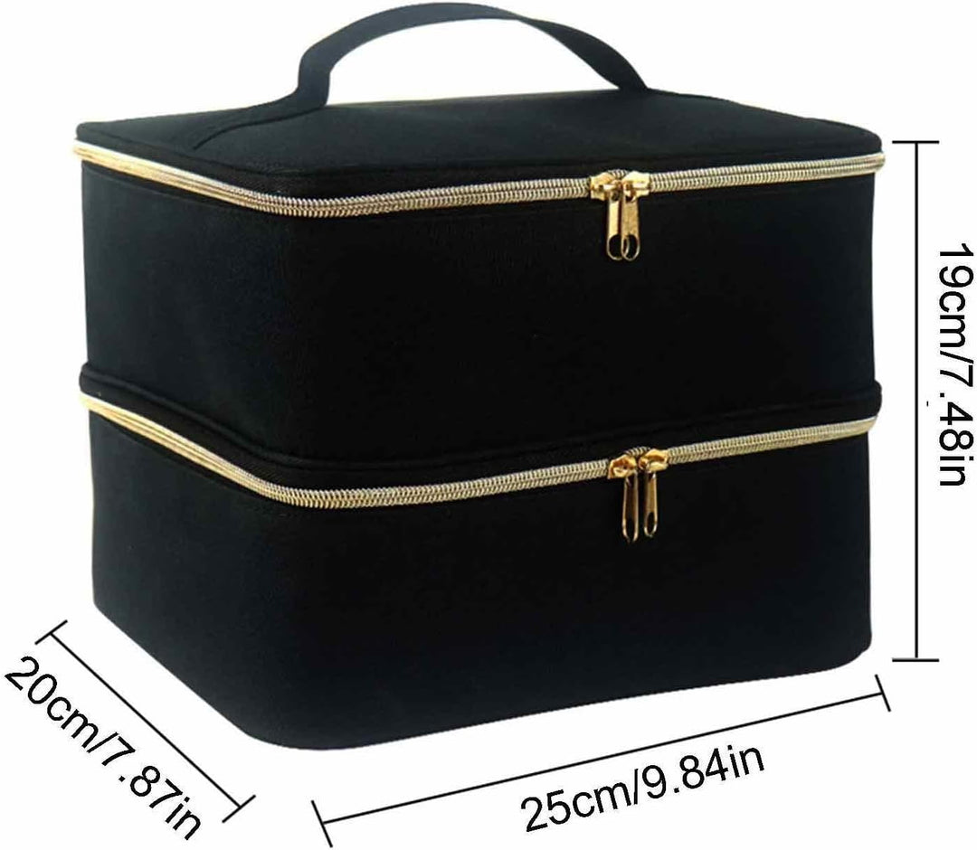 Nagellack Aufbewahrung Tasche Doppelschicht, Nagellack Reisetasche für 30 Flasche und Nagellampe, Na