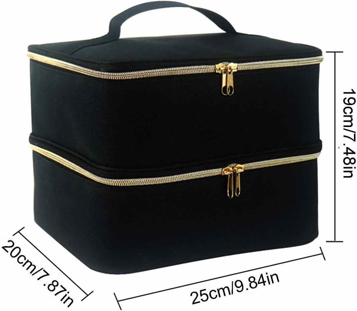 Nagellack Aufbewahrung Tasche Doppelschicht, Nagellack Reisetasche für 30 Flasche und Nagellampe, Na