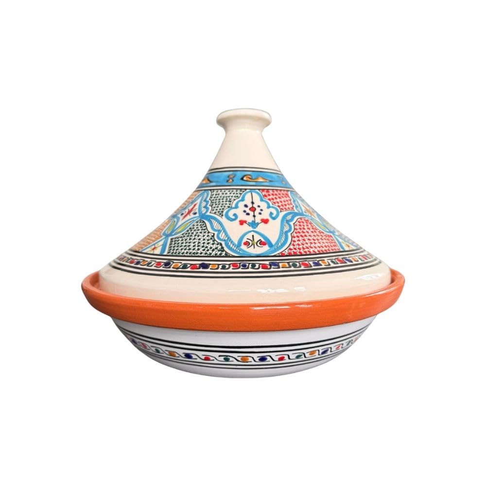 Tajine-Topf | Mehrere Muster und Farben | 25 cm und 30cm Durchmesser | ideal für 1-4 Portionen | Tra