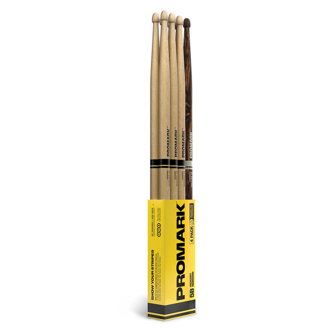 ProMark Schlagzeug Sticks - Rebound 5B Drum Sticks - FireGrain - Hinten gewichtetes Gefühl - Lackier