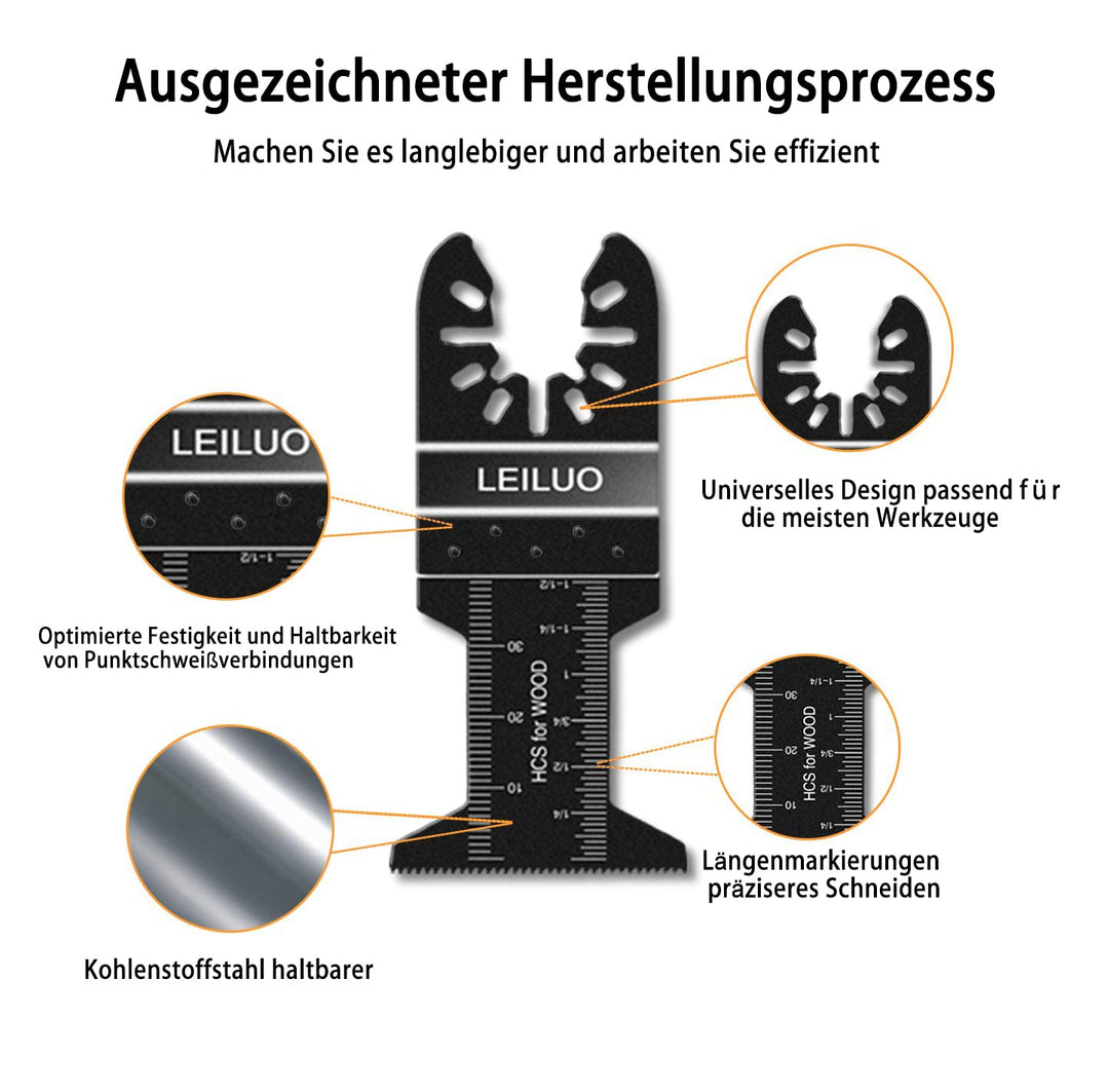 Multitool Sägeblätter LEILUO 50tlg Holz Kunststoff Multifunktionswerkzeug Zubehör Set Verpackt in ei