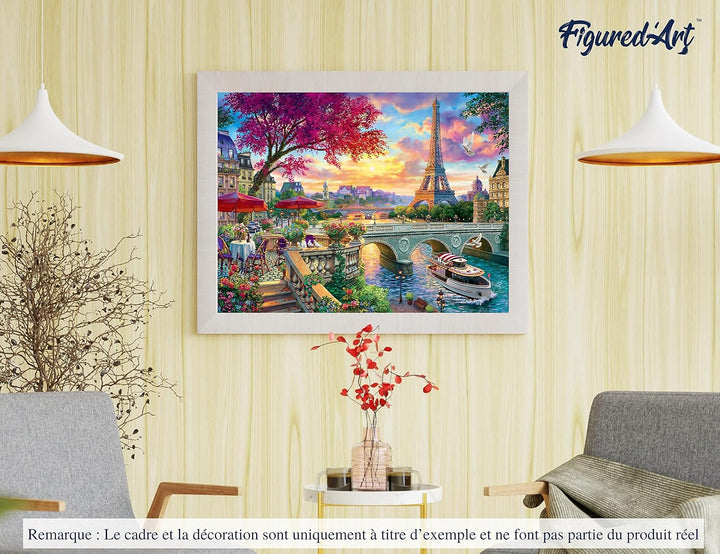Figured'Art Malen Nach Zahlen Erwachsene Abendessen am Ufer der Seine - Paint by Numbers Basteln DIY
