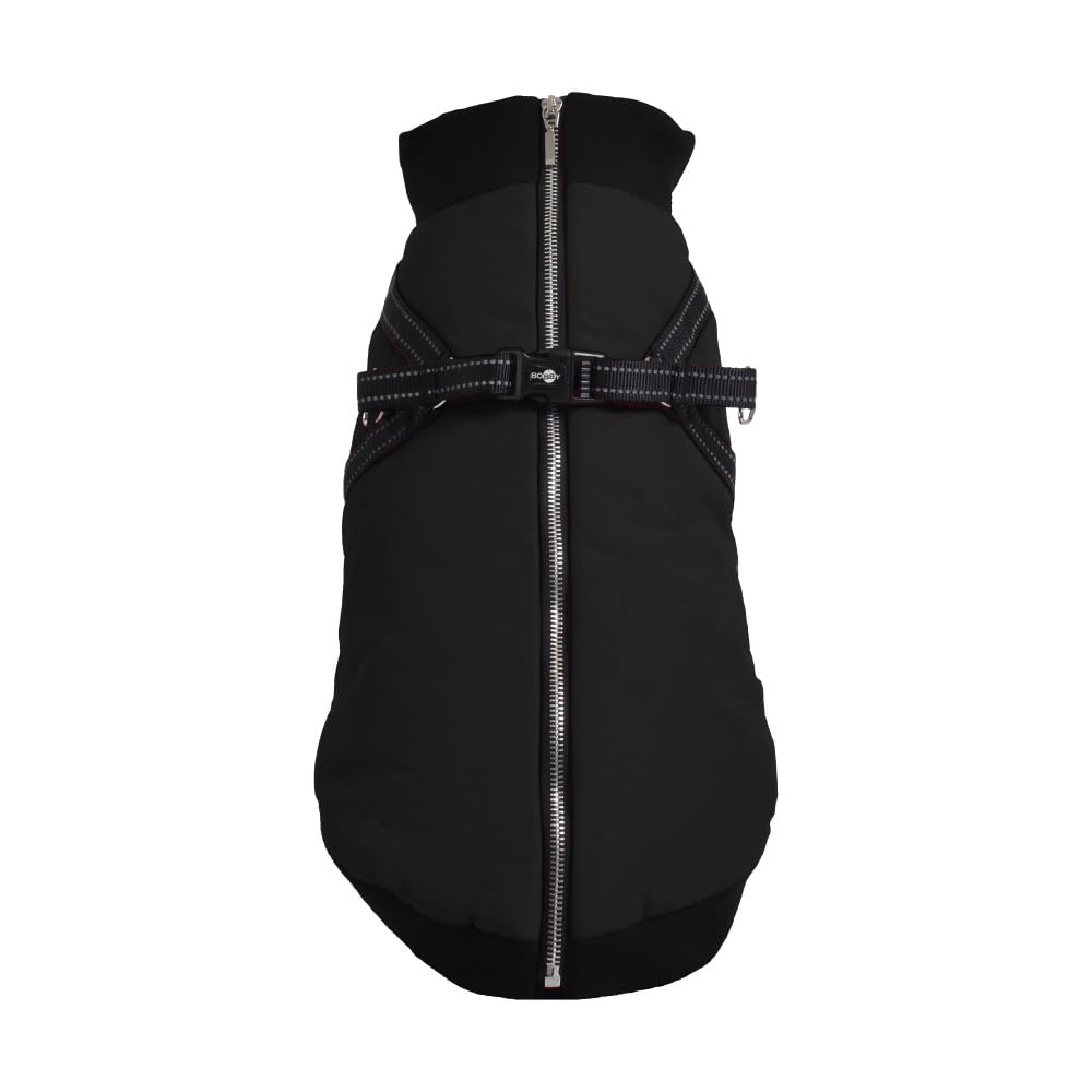 Bobby Safe Hundemantel mit integriertem Geschirr, Rückenlänge 38 cm, Fleece-Innenfutter, Reissversch