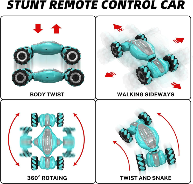 ACAMMZAR Ferngesteuertes Auto für Kinder, 4WD RC Auto Drift Stunt Car mit Handsteuerung, Spielzeug A