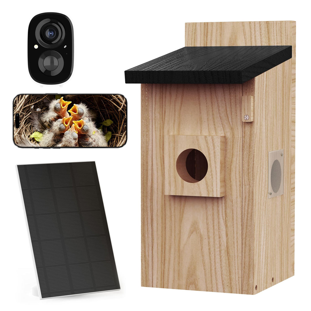Vogelhaus mit Kamera - 400W Pixel Nistkasten mit Kamera zur Echtzeit-Beobachtung des Nestbau- und Br