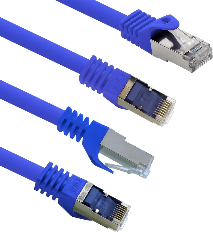 LAN Kabel 50m Cat7 Blau 1x Netzwerkkabel Ethernet RJ45 10 Gbit/s SFTP Patchkabel für Router Modem Sw