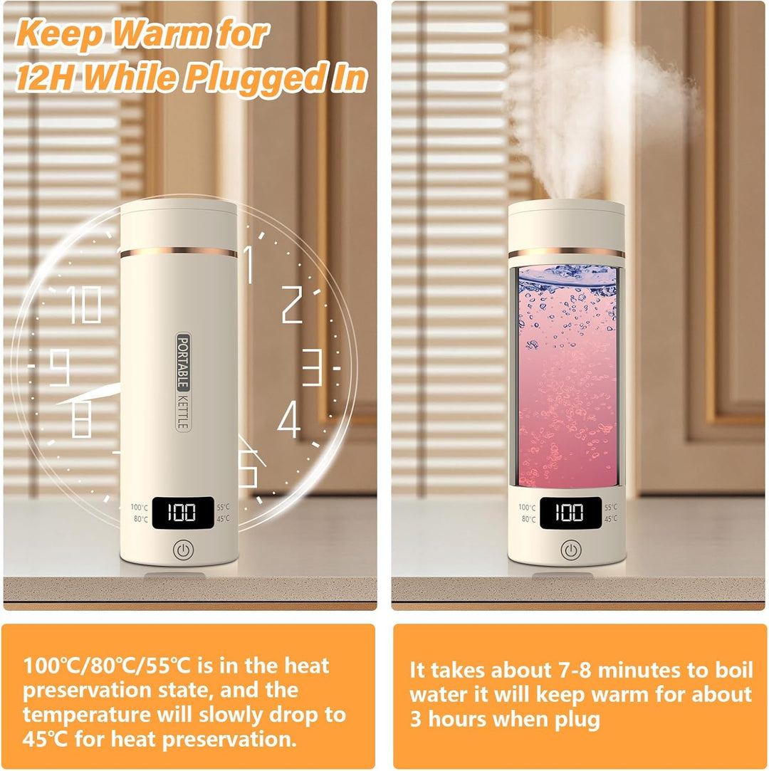Elektrischer Reisewasserkocher Klein 500ML, Kleiner Wasserkocher Reise Schnelles Kochwasser Mini -Wa