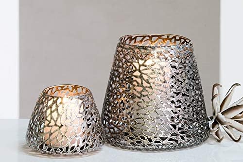 Casablanca Windlicht, Metall, Silber, 20 cm 20 cm Silber, 20 cm Silber