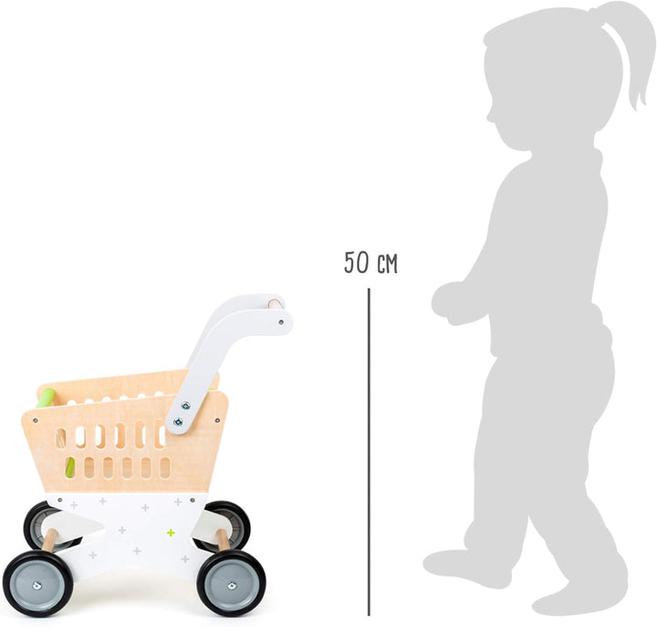 small foot Einkaufswagen "Trend" aus Holz, Zubehör für Kaufmannsladen und Rollenspiel, ab 3 Jahren,