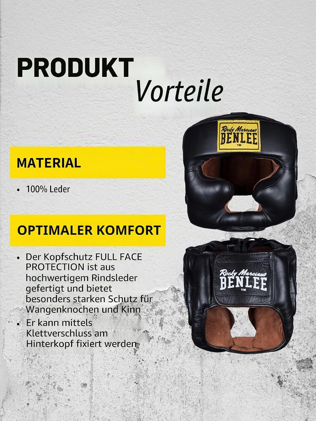 BENLEE Kopfschutz aus Leder Full FACE Protection S/M, S/M
