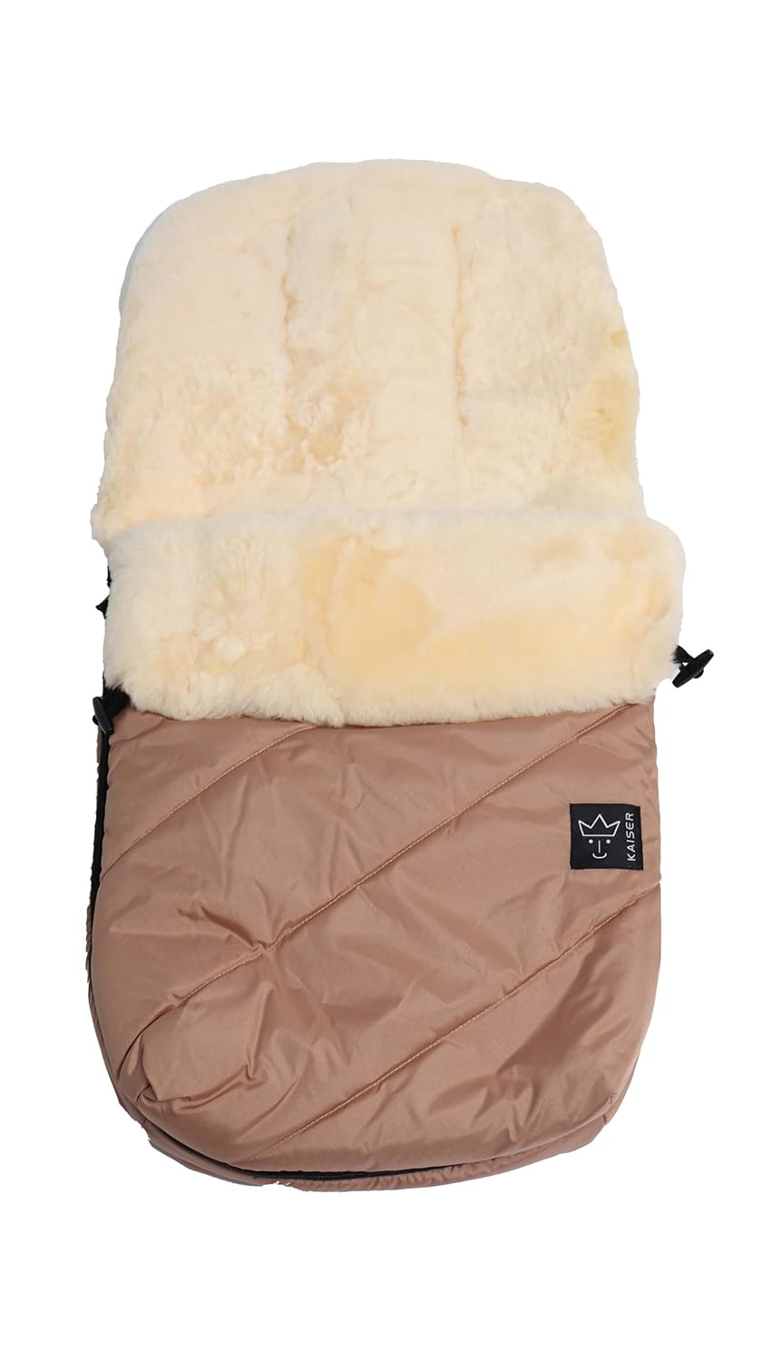 Kaiser 6542031 Kinderwagenfusssack Paat mit Lammfell, Farbe sand