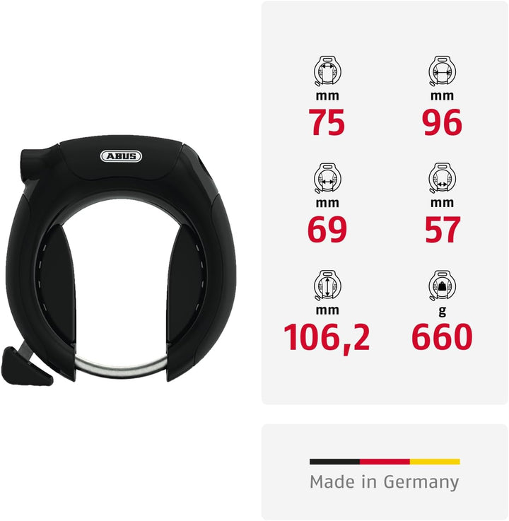 ABUS Rahmenschloss Pro Shield XPlus 5955 + Einsteckkette 6KS + Schlosstasche - Fahrradschloss mit XP