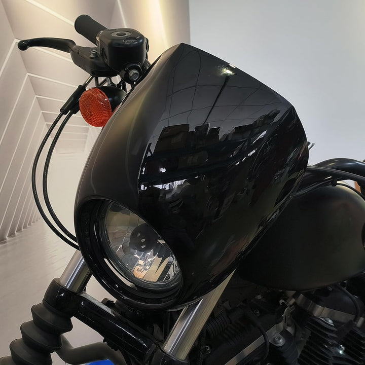 HDBUBALUS Scheinwerfer Verkleidung Maske Visier Abdeckung mit Halterung Fit für Harley Sportster Dyn