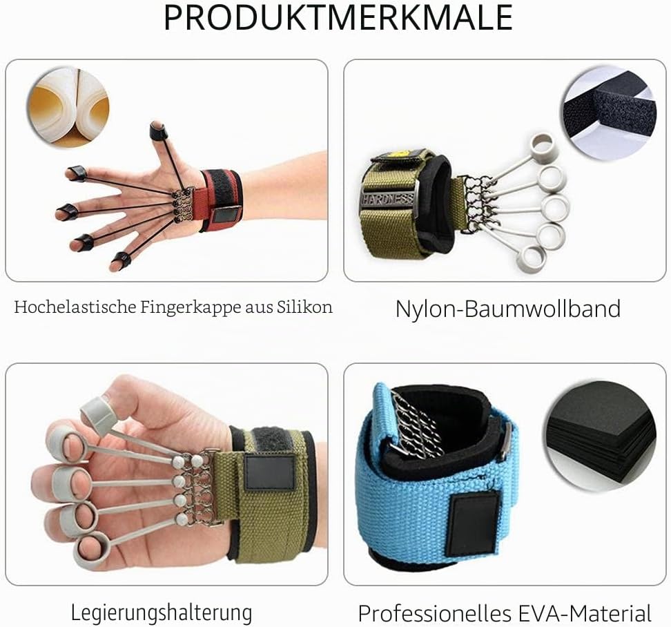 Faruxue Fingertrainer - Finger und Hand Extensor Trainer Exerciser mit Widerstandsband Stretcher Stä