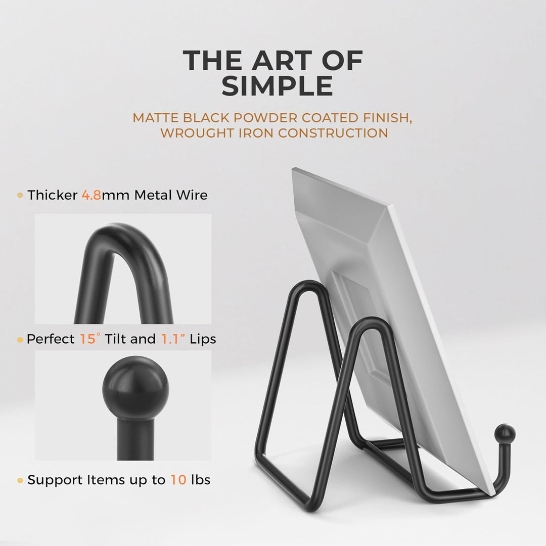 TR-LIFE Tellerständer zur Anzeige - 7,5 cm Tellerhalter Displayständer + Metallrahmen Halterständer