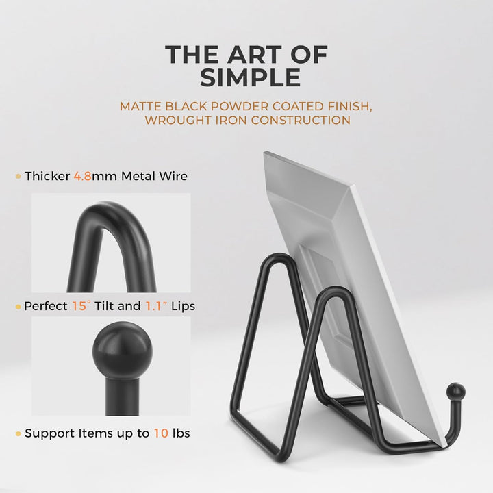 TR-LIFE Tellerständer zur Anzeige - 7,5 cm Tellerhalter Displayständer + Metallrahmen Halterständer