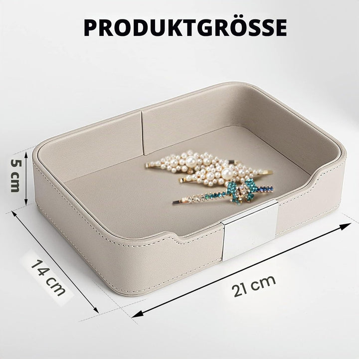 SANZIE Luxuriöses Leder-Tablett, Schreibtisch-Aufbewahrung, Catchall-Organizer, dekoratives Tablett