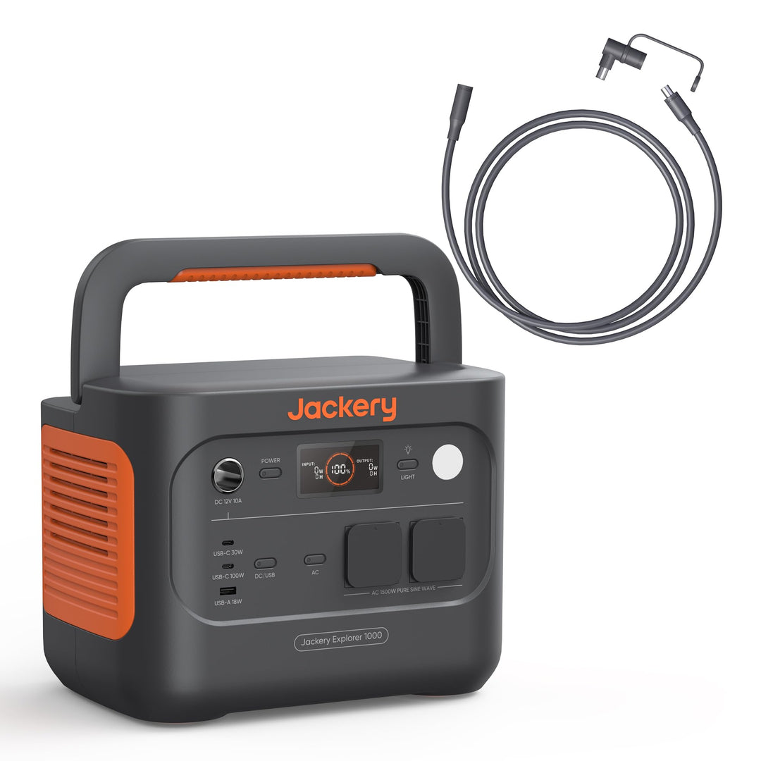 Jackery Explorer 1000 v2 Tragbare Powerstation mit 5M DC Solarpanel Verl?ngerungskabel, 1070Wh LiFeP