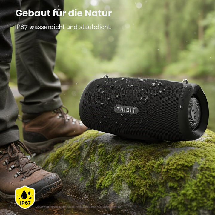 Tribit StormBox Lava Bluetooth Lautsprecher Gross, 80W Outdoor Lautsprecher - 24 Std., IP67 Wasserdi