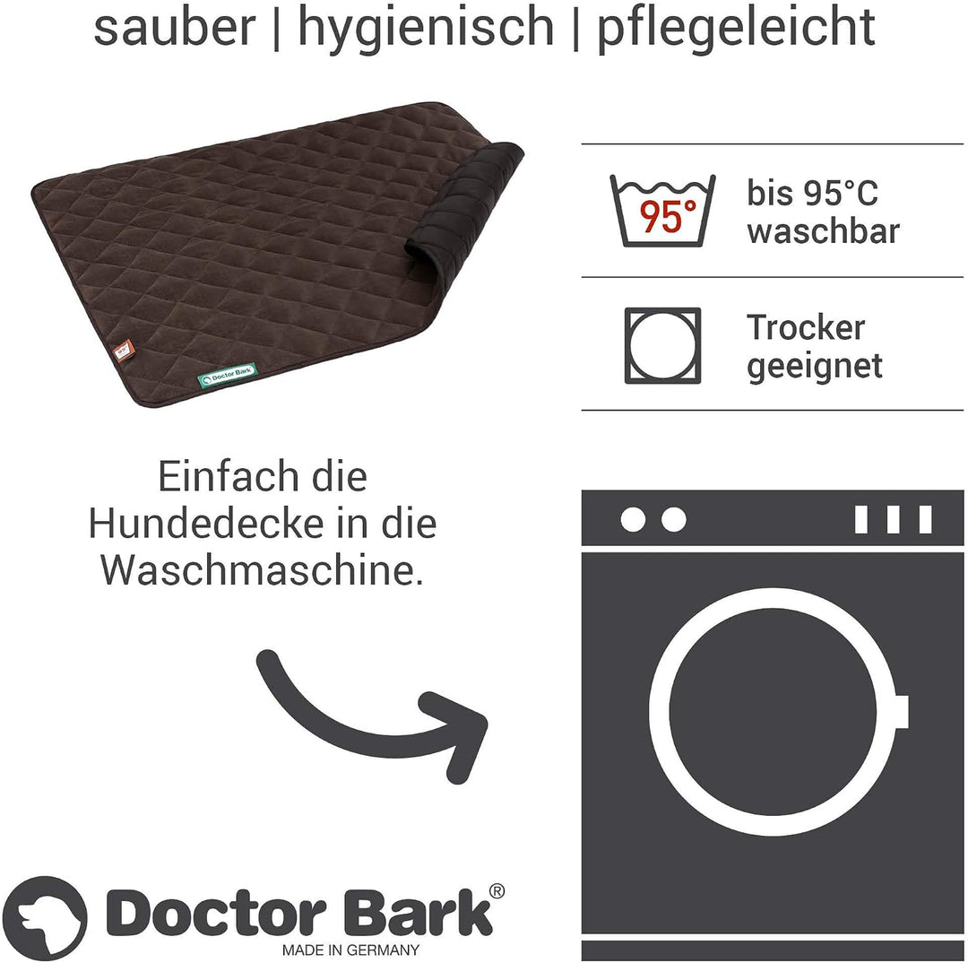 Doctor Bark Hundedecke Fleece Wendedecke - Flauschige, robuste Hundematte für grössere Hunde. waschb