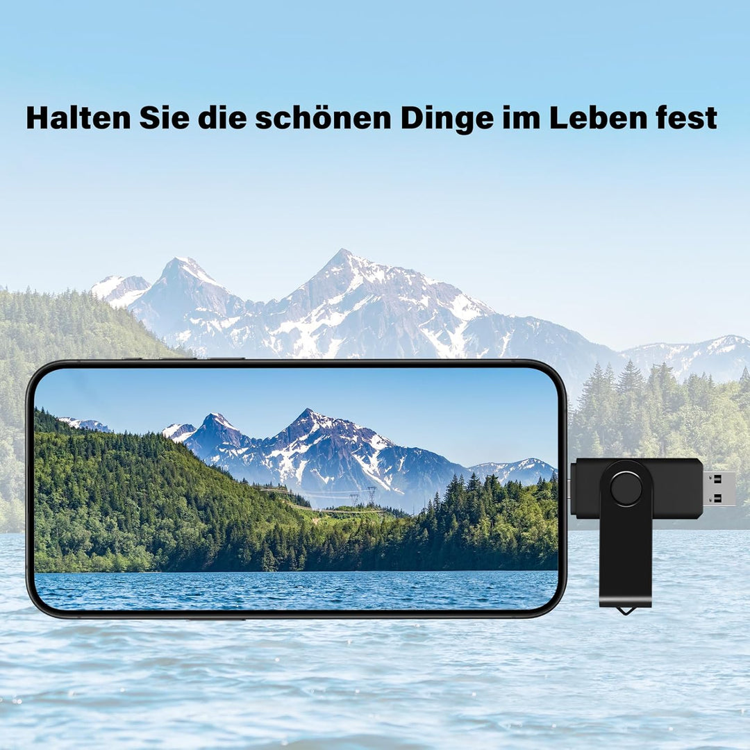 TEWENE USB C Stick 16GB 10er-Pack, USB 2.0 Speicherstick Flash Drive | Drehbares 2-in-1 USB-A &amp; USB-