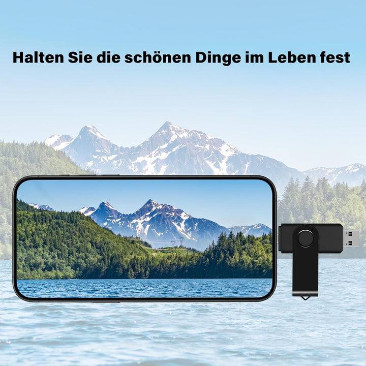 TEWENE USB C Stick 16GB 10er-Pack, USB 2.0 Speicherstick Flash Drive | Drehbares 2-in-1 USB-A &amp; USB-