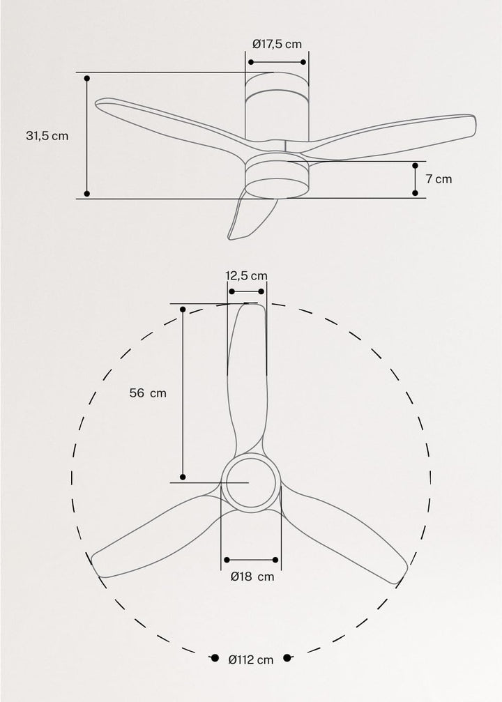 CREATE / WINDCALM NATURAL WOOD S/Deckenventilator mit Beleuchtung Schwarz Dunkelholzflügel mit WLAN
