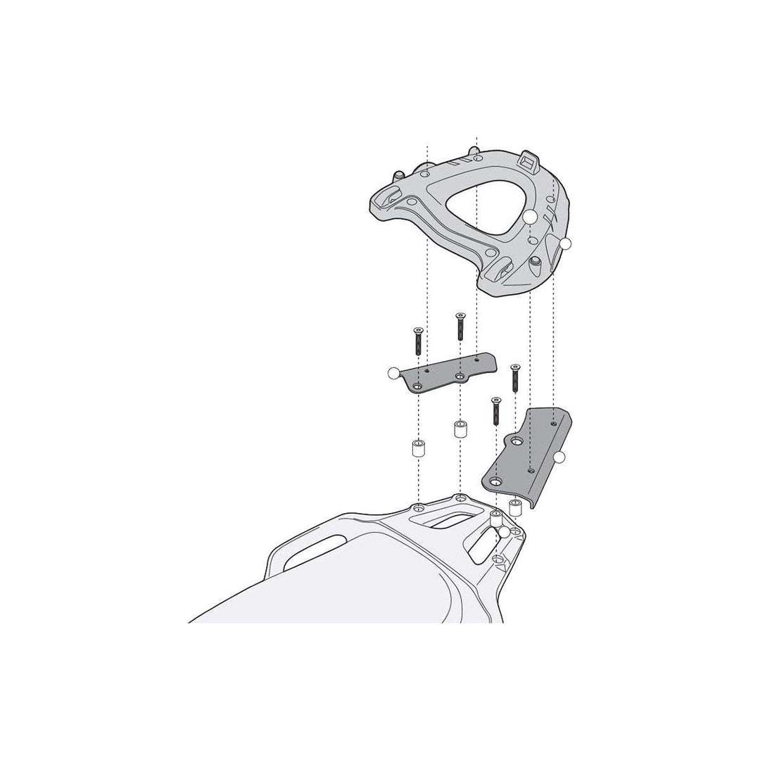 Givi SR1110 Topcase Träger Monokey Koffer, Schwarz