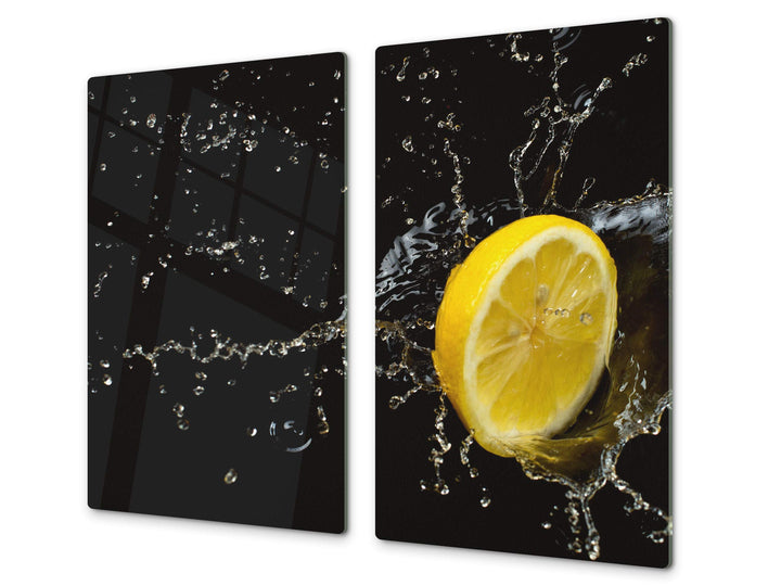 Küchenbrett aus Hartglas und Induktionskochplattenabdeckung – Schneideplatten SINGLE mit 60 x 52 cm