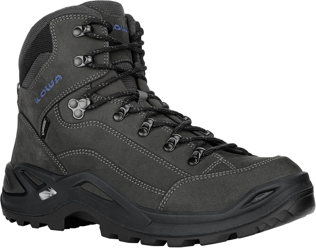 LOWA Renegade GTX MID Unisex Wanderstiefel Outdoor Goretex Anthrazit 44 EU Anthrazit Stahlbla, 44 EU
