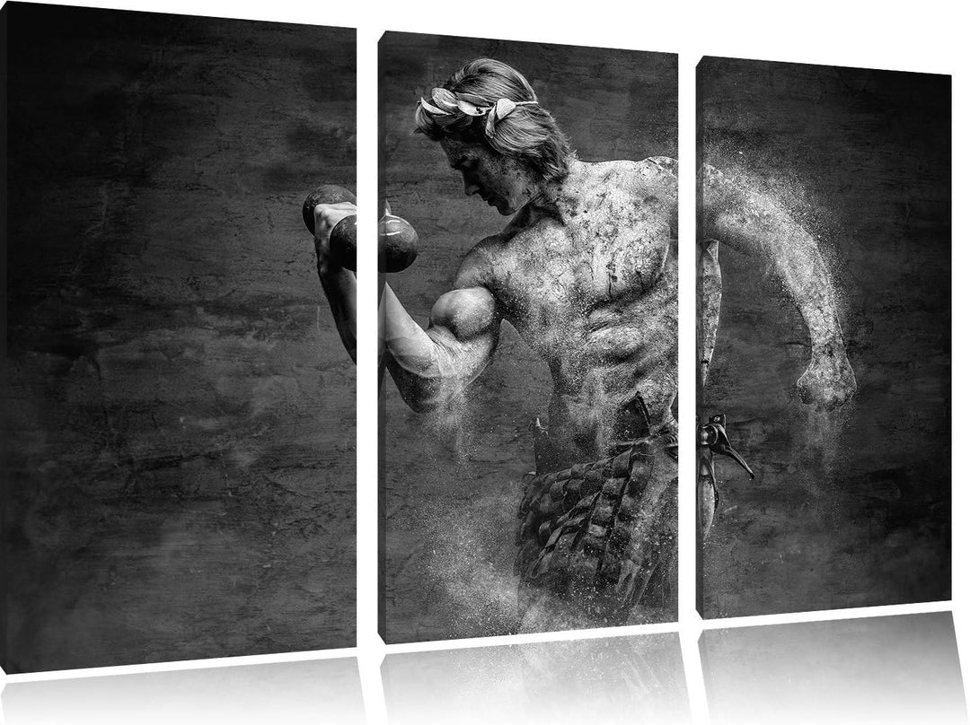 Pixxprint Sportler als Leinwandbild | Grösse: 3 Teilig (120x80) | Wandbild| Kunstdruck | fertig besp
