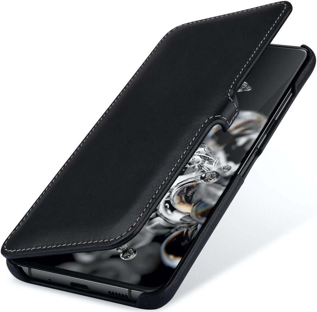 STILGUT Book Case entwickelt für Samsung Galaxy S20 Ultra Hülle aus Leder mit Clip-Verschluss, Leder