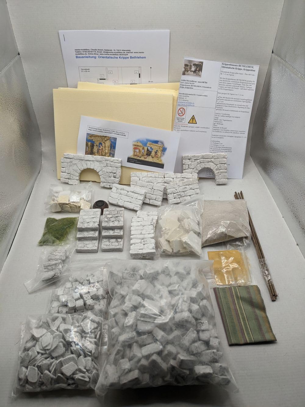 Krippenbausatz BETHLEHEM – Orientalische Krippe zum Selberbauen – 480+ Teile – Krippenstall Modellba