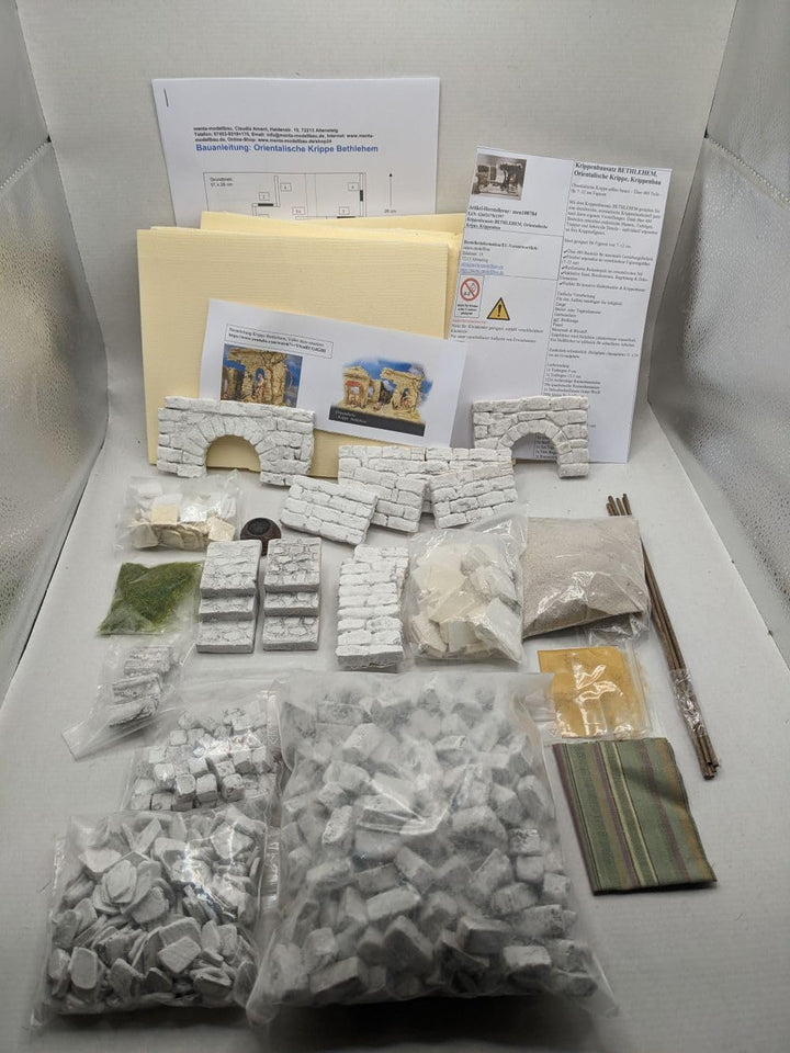 Krippenbausatz BETHLEHEM – Orientalische Krippe zum Selberbauen – 480+ Teile – Krippenstall Modellba