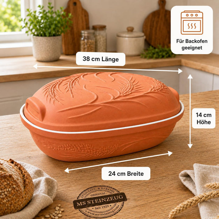 Brottopf Terrakotta TerraStone mit weisser Innenglasur Brot backen Rezepte