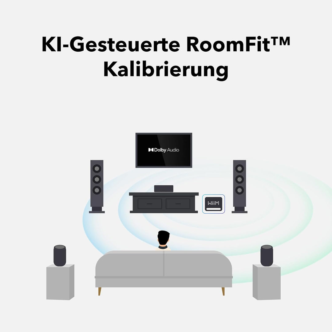 WiiM Sub Pro – 8" 250 W Kabelloser Smart Subwoofer | AI RoomFit™ Kalibrierung | Wi-Fi 6 & Bluetooth