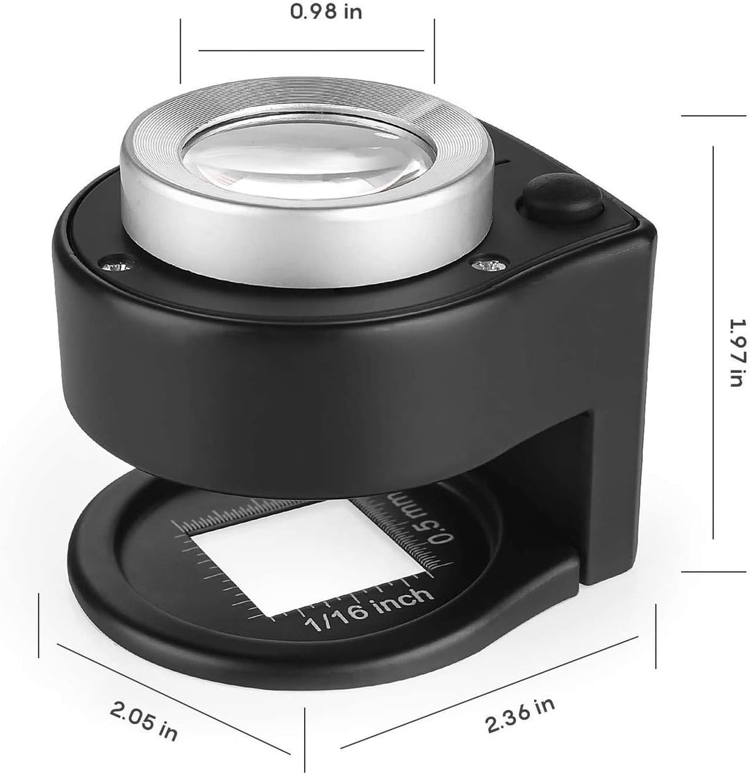 Lupe mit Licht Leselupe, Huttoly Lupe mit 12 Led Licht 30X Handlupe Beleuchtet zum Lesen,105mm gross