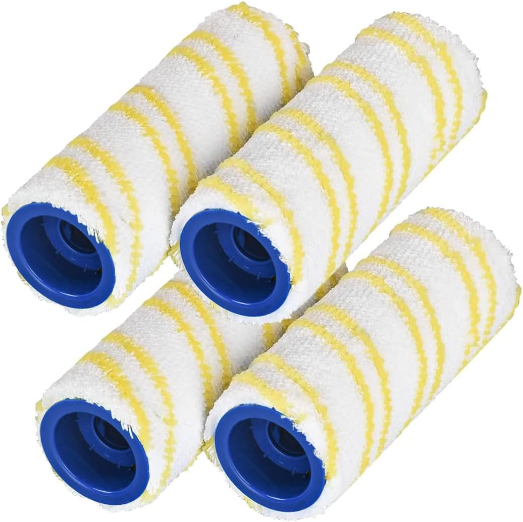 Jajadeal 4 Stück Ersatzteile Walzen für Kärcher FC7 FC3 FC5 Rollen, Ersatzrollen Bürsten für Karcher